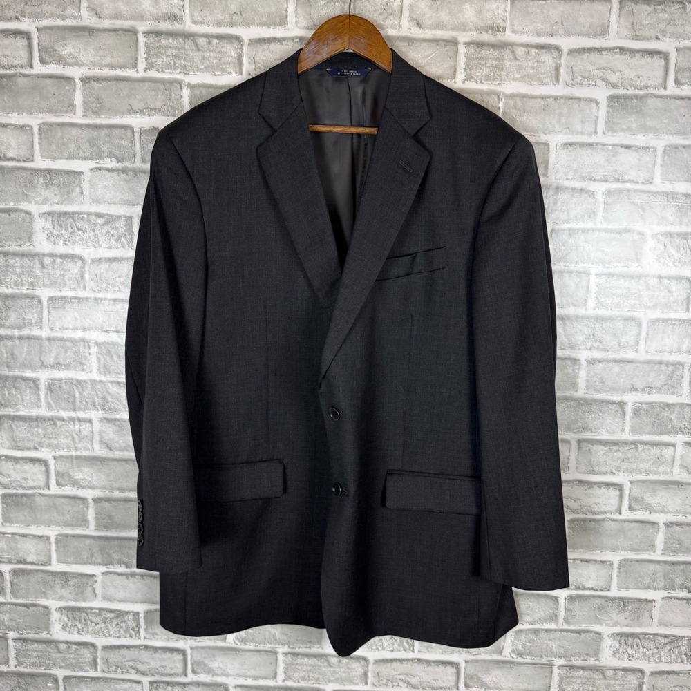 Brooks Brothers 1818 Madison Blazer 46R Charcoal Grey Italian Wool Estrato USA